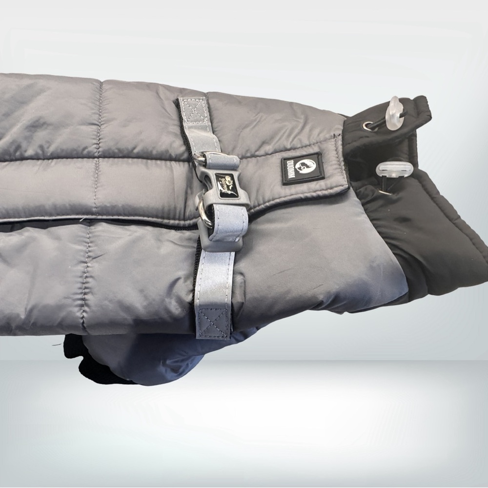 Duomm Gray Quilted Winter Dog Coat XL